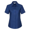 Bright Royal Blue - Front - Russell Collection Womens-Ladies Oxford Short-Sleeved Shirt