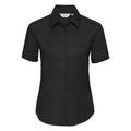 Black - Front - Russell Collection Womens-Ladies Oxford Short-Sleeved Shirt