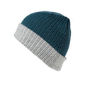 Teal-Grey - Front - Result Winter Essentials Unisex Adult Double Layered Beanie