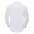 White - Back - Russell Collection Mens Oxford Tailored Long-Sleeved Formal Shirt