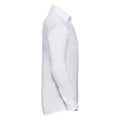 White - Side - Russell Collection Mens Oxford Tailored Long-Sleeved Formal Shirt