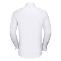 White - Back - Russell Collection Mens Herringbone Long-Sleeved Formal Shirt