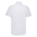 White - Back - Russell Collection Mens Tailored Short-Sleeved Formal Shirt