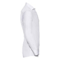 White - Side - Russell Collection Mens Ultimate Stretch Long-Sleeved Formal Shirt