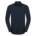 Bright Navy - Front - Russell Collection Mens Ultimate Stretch Long-Sleeved Formal Shirt