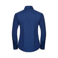 Bright Royal Blue - Back - Russell Collection Womens-Ladies Oxford Long-Sleeved Shirt