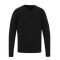 Black - Front - Premier Mens Essential Acrylic V Neck Sweatshirt