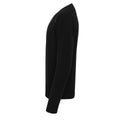 Black - Side - Premier Mens Essential Acrylic V Neck Sweatshirt