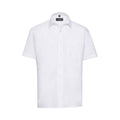 White - Front - Russell Collection Mens Poplin Easy-Care Shirt