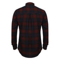 Burgundy - Back - Skinni Fit Mens Checked Brushed Shirt