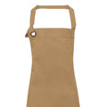 Khaki - Back - Premier Unisex Adult Calibre Bibbed Apron