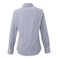 Navy-White - Back - Premier Womens-Ladies Gingham Long-Sleeved Shirt