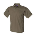 Olive - Front - Henbury Mens Polycotton Heavy Polo Shirt