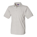 Heather Grey - Front - Henbury Mens Polycotton Heavy Polo Shirt