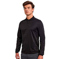 Black - Back - Premier Mens Coolchecker Pique Long-Sleeved Polo Shirt