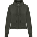 Organic Khaki - Front - Native Spirit Womens-Ladies Full Zip Hoodie