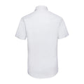 White - Back - Russell Collection Mens Fitted Short-Sleeved Shirt