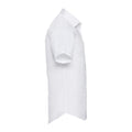 White - Side - Russell Collection Mens Fitted Short-Sleeved Shirt