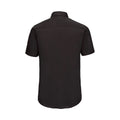 Black - Back - Russell Collection Mens Fitted Short-Sleeved Shirt