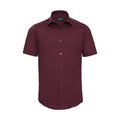 Port - Front - Russell Collection Mens Fitted Short-Sleeved Shirt