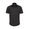 Black - Front - Russell Collection Mens Fitted Short-Sleeved Shirt