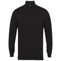 Black - Front - Henbury Mens Zip Neck Sweatshirt