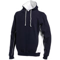 Navy-White - Front - Finden & Hales Mens Contrast Hoodie