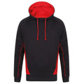 Black-Red - Front - Finden & Hales Mens Contrast Hoodie