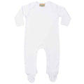 White - Front - Larkwood Baby Contrast Sleepsuit