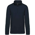 Navy - Front - Kariban Mens Zip Neck Sweatshirt