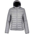 Silver Marl - Front - Kariban Womens-Ladies Lightweight Hooded Padded Jacket