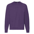 Purple - Front - Fruit Of The Loom Mens Classic Raglan Sweatshirt