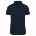 Navy - Front - Kariban Mens Piqué Stud Front Polo Shirt