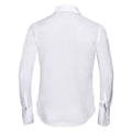 White - Back - Russell Collection Womens-Ladies Ultimate Non-Iron Long-Sleeved Shirt