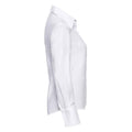 White - Side - Russell Collection Womens-Ladies Ultimate Non-Iron Long-Sleeved Shirt