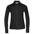 Black - Front - Russell Collection Womens-Ladies Ultimate Non-Iron Long-Sleeved Shirt