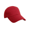 Red - Front - Result Headwear Pro Style Plain Heavy Brushed Cotton Baseball Cap