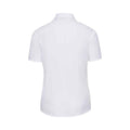 White - Back - Russell Collection Womens-Ladies Poplin Short-Sleeved Shirt