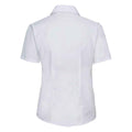 White - Back - Russell Collection Womens-Ladies Oxford Short-Sleeved Shirt