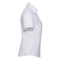 White - Side - Russell Collection Womens-Ladies Oxford Short-Sleeved Shirt