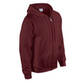 Maroon - Side - Gildan Mens Heavy Blend Full Zip Hoodie