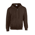 Dark Chocolate - Front - Gildan Mens Heavy Blend Full Zip Hoodie