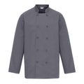 Steel - Front - Premier Mens Long-Sleeved Chef Jacket