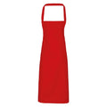 Red - Front - Premier Unisex Adult Cotton Bibbed Apron