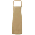 Khaki - Front - Premier Unisex Adult Cotton Bibbed Apron