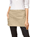 Khaki - Back - Premier Colours 3 Pocket Short Apron