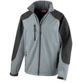 Grey-Black - Back - WORK-GUARD by Result Mens Ice Fell Hooded Soft Shell Jacket
