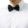 Black - Back - Premier Plain Polyester Bow Tie