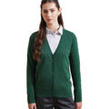 Bottle Green - Back - Premier Womens-Ladies Cotton Acrylic V Neck Cardigan