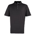 Black - Front - Premier Mens Pique Stud Front Polo Shirt